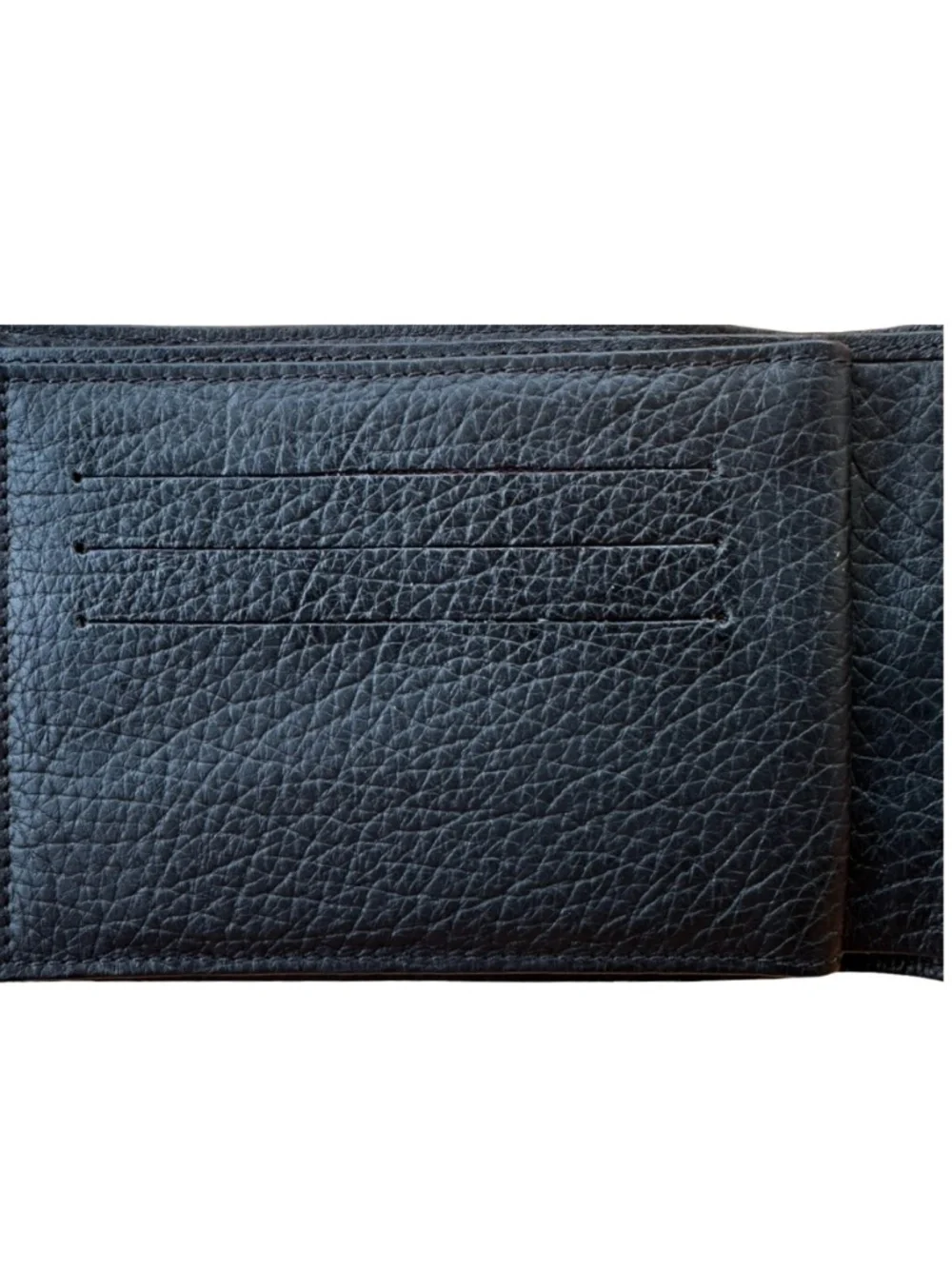 NIKOLAI by PIQUADRO Men’s Black Leather Bifold Wallet 5 1/4”x 3 3/4” Italy